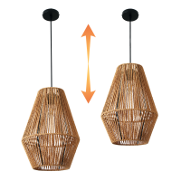 Lampa wisząca Boho mała z metalowym elementem i sznurkiem 30 cm 1xE27