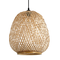 Lampa wisząca Boho z bambusowym kloszem naturalny design 1xE27