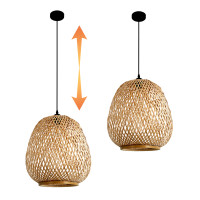 Lampa wisząca Boho z bambusowym kloszem naturalny design 1xE27