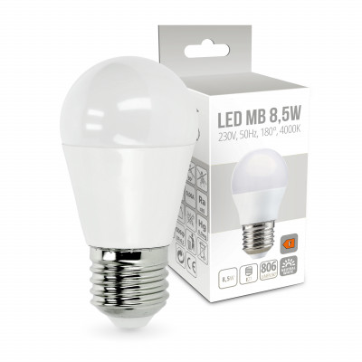 Żarówka LED Kulka MB 8,5W E27 Barwa Neutralna biała 4000K 806lm