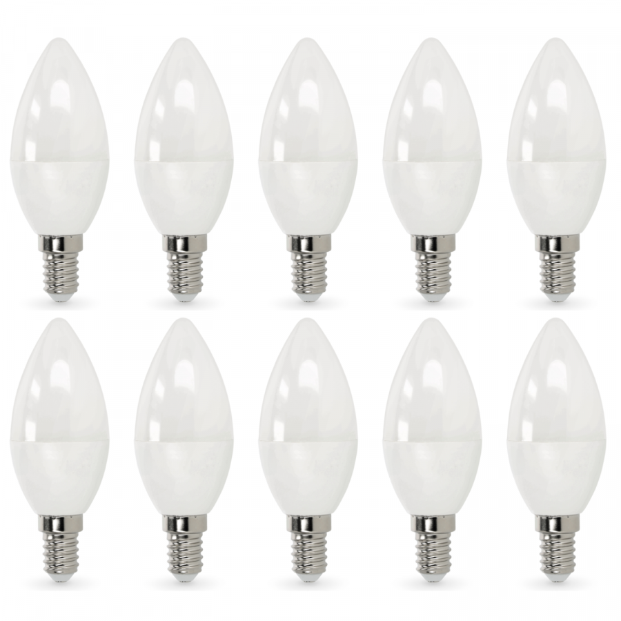 10x Żarówka Świeczka LED SW 8,5W E14 Barwa Ciepła 806lm 3000K ZESTAW