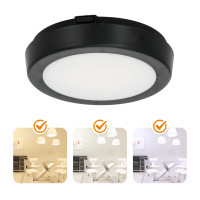 Lampa Sufitowa LED 12W z Czujnikiem Ruchu CCT IP65 Oprawa Czarna + pilot