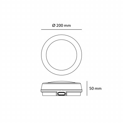 Lampa Sufitowa LED 12W z Czujnikiem Ruchu CCT IP65 Oprawa Czarna + pilot