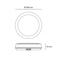 Lampa Sufitowa LED 18W z Czujnikiem Ruchu CCT IP65 Oprawa Biała + pilot