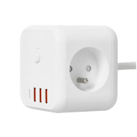 KOBI LINEA PRO CUBE C WHITE 3GN+3USB/1USB-C/1,5M/ZU+W