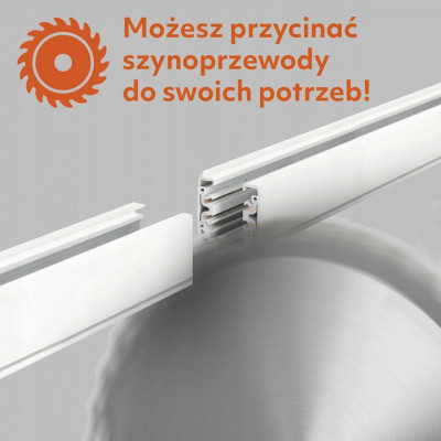 3-Fazowy System Szynowy 4x Reflektor GU10 + Szyna 2m Zestaw Biały