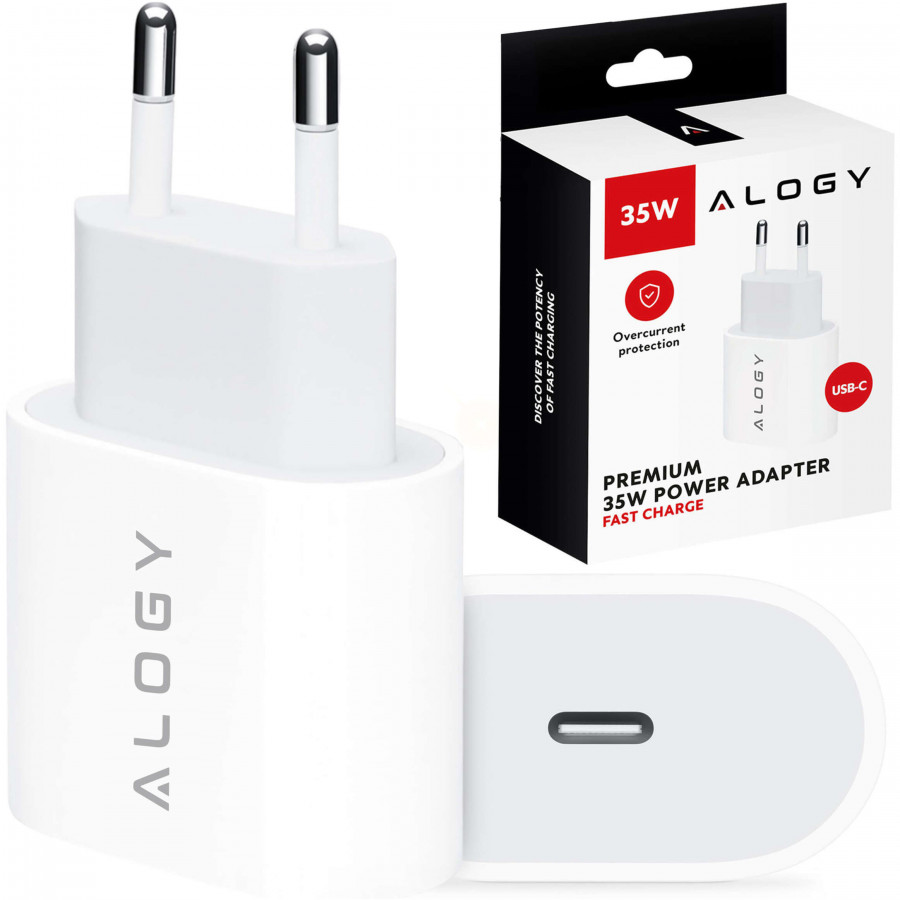 Ładowarka sieciowa Mocna 35W Szybka do iPhone ALOGY USB-C USB typ C PD GaN