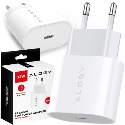 Ładowarka sieciowa Mocna 35W Szybka do iPhone ALOGY USB-C USB typ C PD GaN