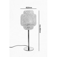 Lampa Stołowa 1xE27 Klosz Bambusowy 22cm Czarna Konstrukcja Pleciona