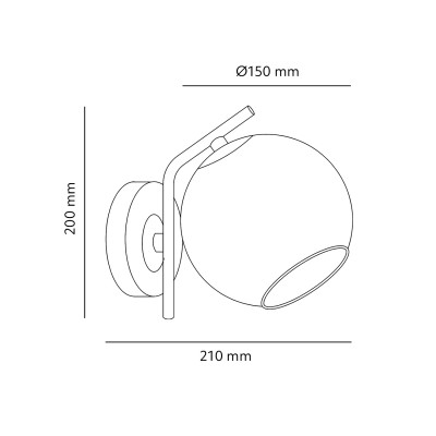 Lampa Ścienna Elegancki KINKIET ze Szklanym Bursztynowym Kloszem na 1xE14