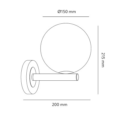 Nowoczesny KINKIET ŚCIENNY Lampa ze Szklanym Kloszem KULA 1xG9 Chrom