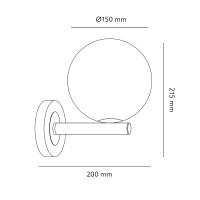 Nowoczesny KINKIET ŚCIENNY Lampa ze Szklanym Kloszem KULA 1xG9 Chrom