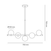 Elegancki ZŁOTY ŻYRANDOL Lampa Wisząca Białe szklane klosze 5xG9 do Salonu Jadalni