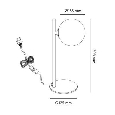 LAMPA STOŁOWA w ZŁOTYM kolorze 1xG9 Elegancki design Nocna Klosz Szklana KULA