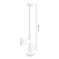 LAMPA WISZĄCA w Złotym kolorze PODWÓJNA 2xG9 Klosze ze szkła Okrągłe