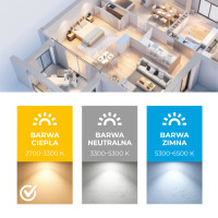 Żarówka LED GU10 5W dioda SAMSUNG 3000K Barwa Ciepła LLS PREMIUM