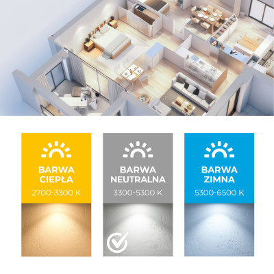 Żarówka LED GU10 5W dioda SAMSUNG 4000K Barwa Neutralna LLS PREMIUM