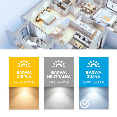 50x Żarówka LED GU10 5W dioda SAMSUNG 6500K Barwa Zimna LLS PREMIUM