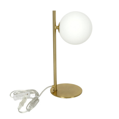 LAMPA STOŁOWA w ZŁOTYM kolorze 1xG9 Elegancki design Nocna Klosz Szklana KULA