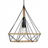 Lampa Industrial Nowoczesna Wisząca Metal i Sznurek Sufitowa Loft na E27