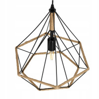 Lampa Industrial Nowoczesna Wisząca Metal i Sznurek Sufitowa Loft na E27