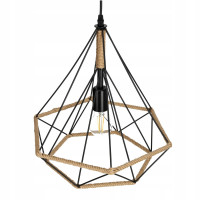 Lampa Industrial Nowoczesna Wisząca Metal i Sznurek Sufitowa Loft na E27