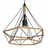 Lampa Industrial Nowoczesna Wisząca Metal i Sznurek Sufitowa Loft na E27