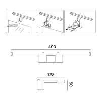 KINKIET LED 8W Łazienkowy Nad Lustro Lampa Ścienna CZARNY IP44 4000K