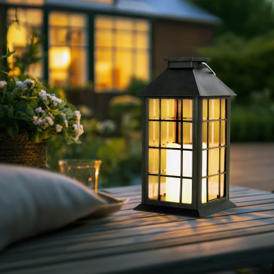 Lampa ogrodowa Solar LED LANTERN 2700K czarna LLS