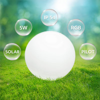 Lampa ogrodowa SOLAR LED GARDEN BALL 30 cm 3000K + RGB Kobi Design