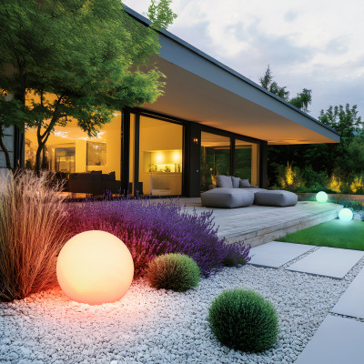 Lampa ogrodowa SOLAR LED GARDEN BALL 40 cm 3000K + RGB Kobi Design