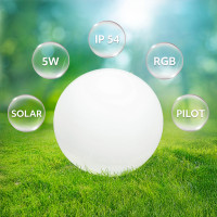 Lampa ogrodowa SOLAR LED GARDEN BALL 40 cm 3000K + RGB Kobi Design