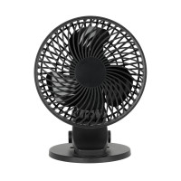 Wentylator Biurkowy Czarny z Klipem USB Cichy Bezprzewodowy 6W