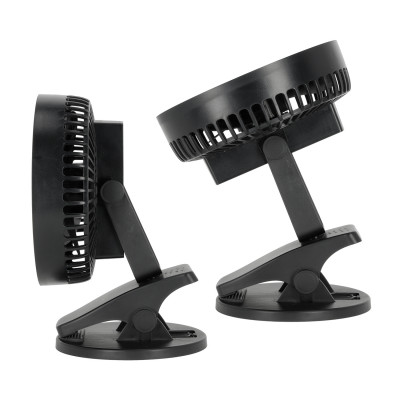 Wentylator Biurkowy Czarny z Klipem USB Cichy Bezprzewodowy 6W