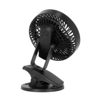 Wentylator Biurkowy Czarny z Klipem USB Cichy Bezprzewodowy 6W