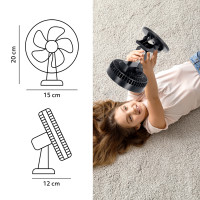 Wentylator Biurkowy Czarny z Klipem USB Cichy Bezprzewodowy 6W