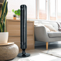 Wentylator kolumnowy Stojący 3 PRĘDKOŚCI cichy Czarny PODŁOGOWY 45W Pilot