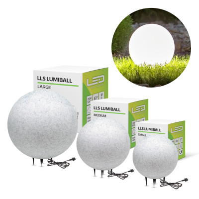 3x Lampa Ogrodowa Kula Świetlna - 25cm, 28cm, 38cm
