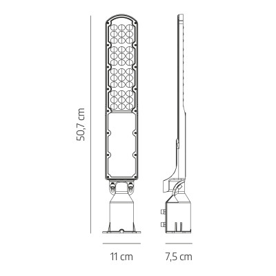 Lampa uliczna LED 50W 4000K z czujnikiem zmierzchu IP65 na słup