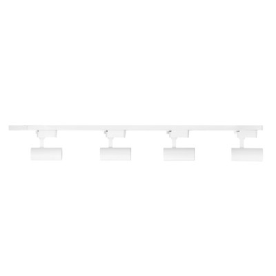 Lampa Szynowa LED 1m + 4x Reflektor GU10 Biały Szynoprzewód 1-fazowy Sufitowy Regulowany Nowoczesne Oświetlenie do Salonu Kuchni