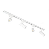 Lampa Szynowa LED 1m + 4x Reflektor GU10 Biały Szynoprzewód 1-fazowy Sufitowy Regulowany Nowoczesne Oświetlenie do Salonu Kuchni