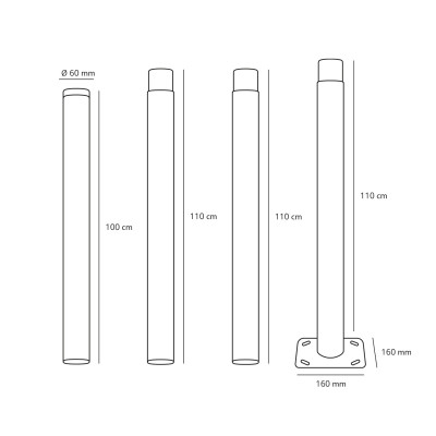Słup BASE SG 3m Fi 60mm Kobi