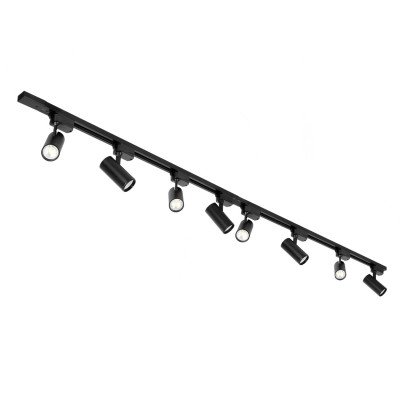 Zestaw Szynoprzewód Szyna 2m + 8x Lampa GU10 LED Oświetlenie Szynowe + łącznik  Czarne