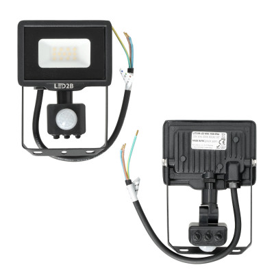 Naświetlacz z czujnikiem ruchu LED MHC 10W 6500K IP65 czarny LED2B