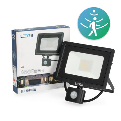 Naświetlacz z czujnikiem ruchu LED MHC 30W 4000K IP65 czarny