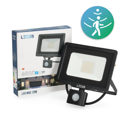 Naświetlacz z czujnikiem ruchu LED MHC 20W 6500K IP65 czarny