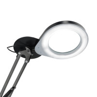 Lampka biurkowa LED Kosmetyczna z lupą 5x 10W 3CCT USB stojąca + uchwyt LED AURIQ LOUPE czarna