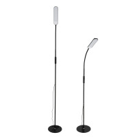 Lampa podłogowa LED z pilotem 10W czarna ściemnianie 3 barwy regulowana do salonu biura sypialni