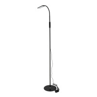 Lampa podłogowa LED z pilotem 10W czarna ściemnianie 3 barwy regulowana do salonu biura sypialni