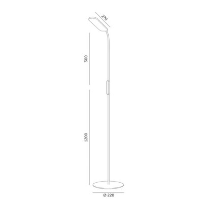 Lampa podłogowa LED z pilotem 10W czarna ściemnianie 3 barwy regulowana do salonu biura sypialni